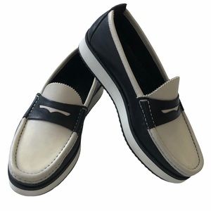 Rag & Bone Tanya penny loafer size 7 black/white leather